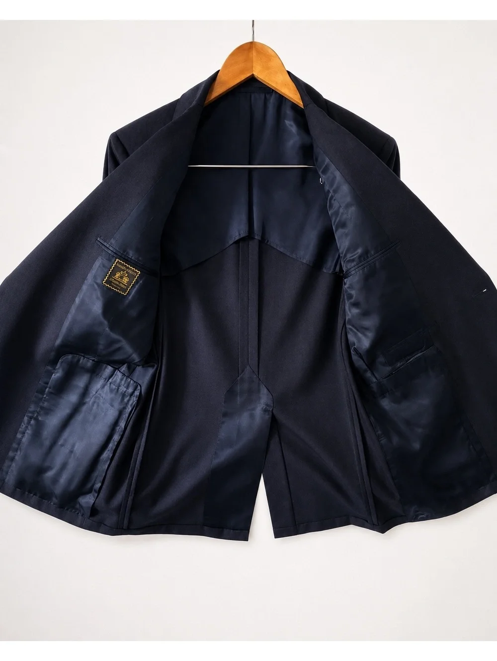 Oxxford Clothes Aristocrat Navy Kingscourt Pleated Wool Hand Tailored Suit 40R